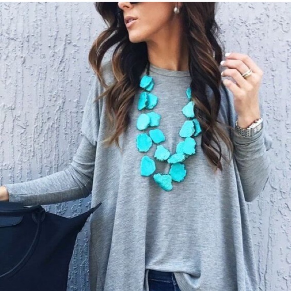 BNIB Chunky Layered Turquoise Statement Necklace